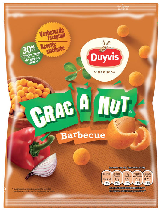 Duyvis Crac A Nut Barbecue nootjes, 200 gram zakje