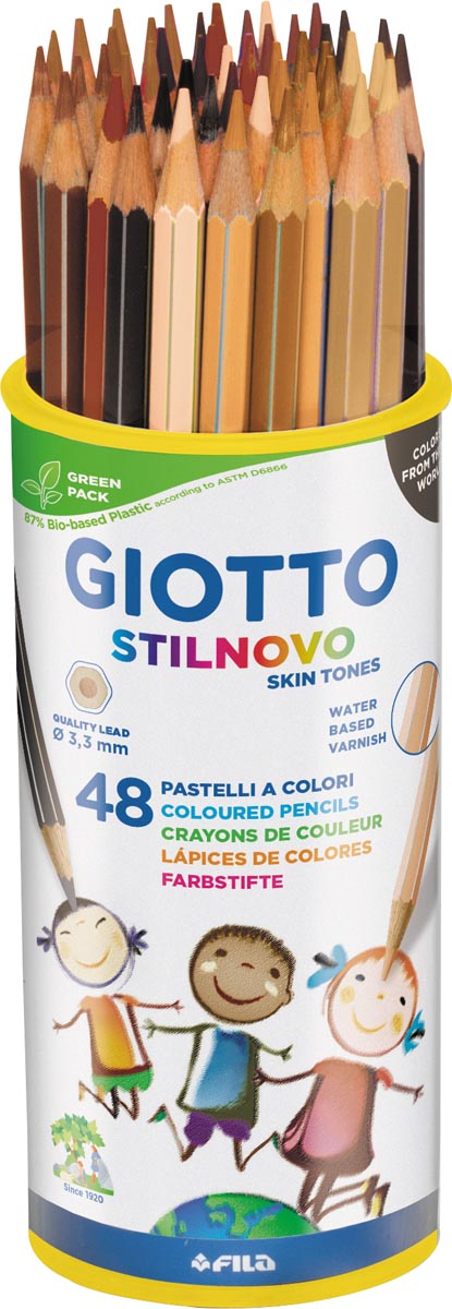 Giotto Stilnovo Skin Tones kleurpotloden, pot van 48 stuks 15 stuks, OfficeTown