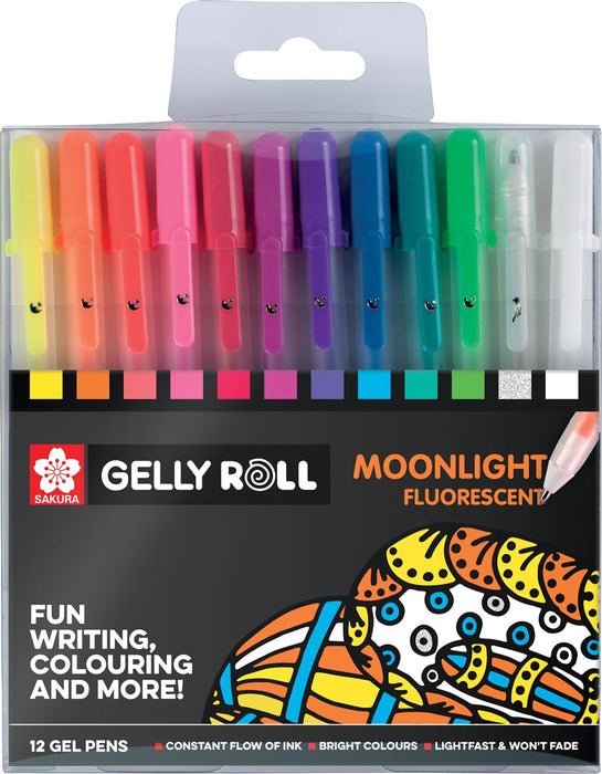 Sakura roller Gelly Roll Moonlight, etui van 12 stuks in geassorteerde kleuren, OfficeTown