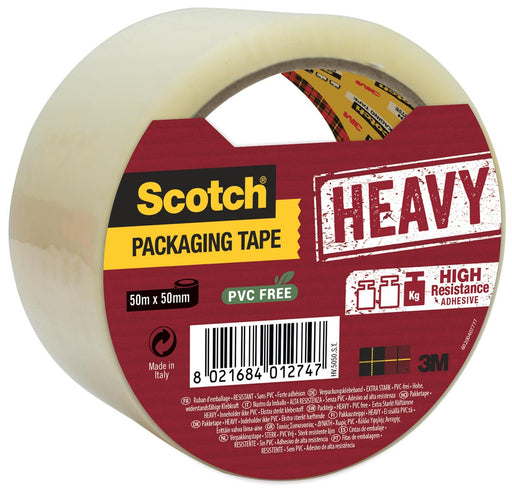 Scotch verpakkingsplakband Heavy, ft 50 mm x 50 m, transparant, per stuk 12 stuks, OfficeTown