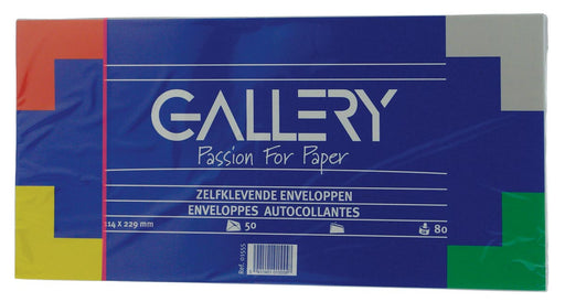 Gallery enveloppen ft 114 x 229 mm, stripsluiting, pak van 50 stuks 10 stuks, OfficeTown