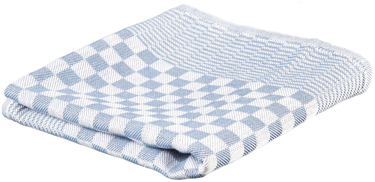 Gezellige handdoek, 80 x 80 cm, geruit, wit/blauw