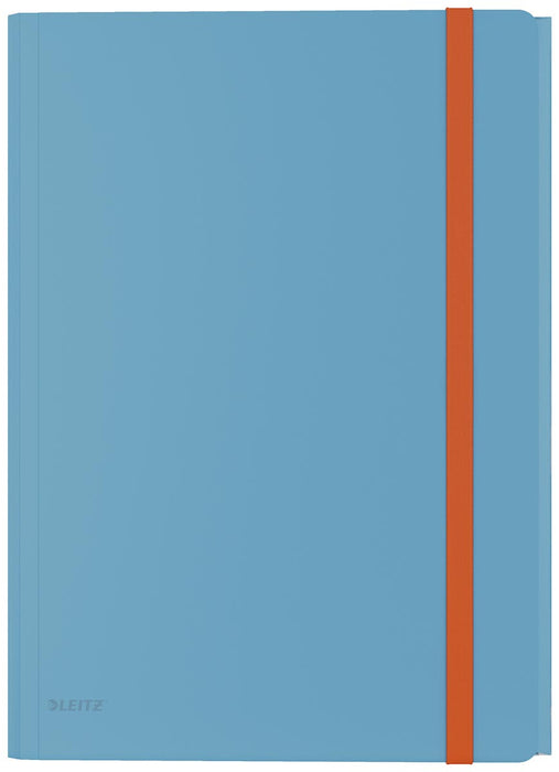 Leitz Cosy elastomap met 3 kleppen, met opbergvak met drukknoppsluiting, uit PP, ft A4, blauw 10 stuks, OfficeTown