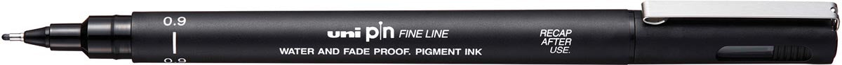 Uni Pin fineliner, 0,9 mm, ronde punt, zwart