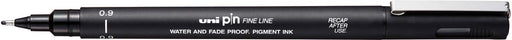 Uni Pin fineliner, 0,9 mm, ronde punt, zwart 12 stuks, OfficeTown