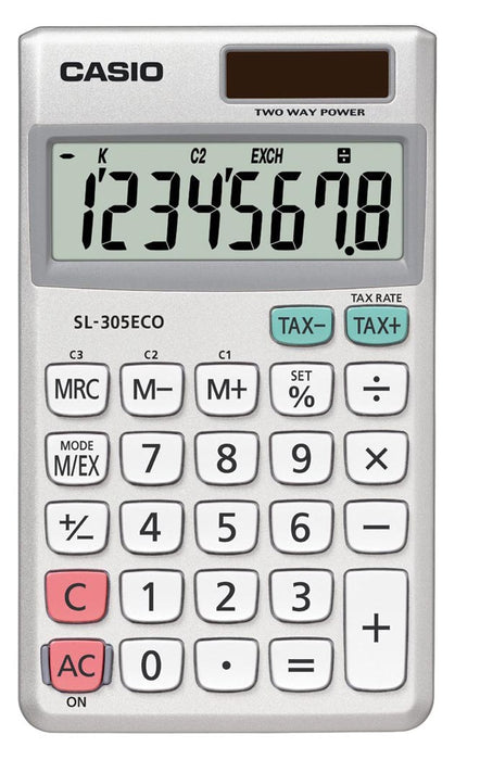 Casio rekenmachine SL-305 ECO met omrekening valuta