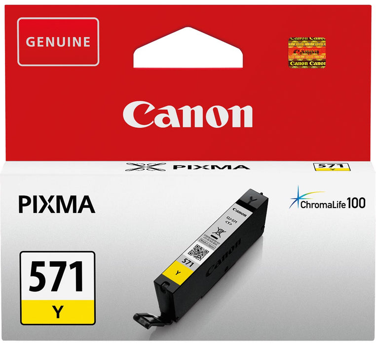 Canon inktcartridge CLI-571Y, 345 pagina's, OEM 0388C001, geel