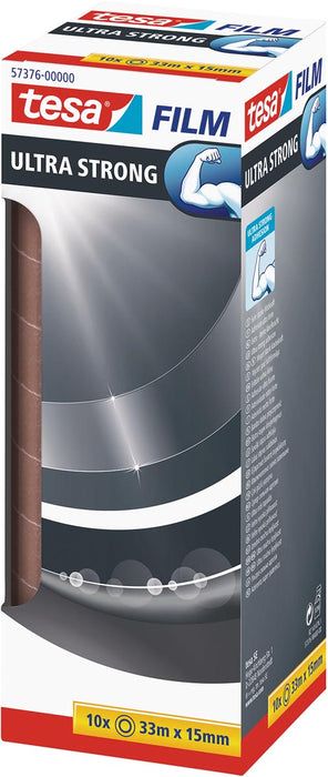 Tesafilm Ultra-Strong, ft 33 m x 15 mm, toren van 10 rolletjes 12 stuks, OfficeTown