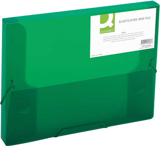 Q-CONNECT elastobox, met elastieken, A4, rug 25 mm, groen 12 stuks, OfficeTown