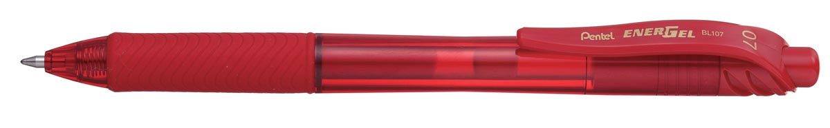 Pentel Roller Energel-X BL107 in Rood met 0,7 mm Schrijfbreedte