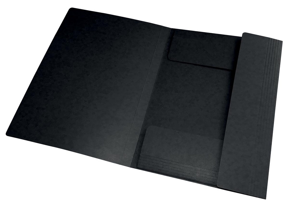 Oxford Top File+ elastomap voor ft A3, zwart met 3 kleppen en elastosluiting