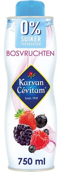 Karvan Cévitam siroop, 60 cl fles, 0% suiker, bosvruchten 6 stuks met 75% fruit