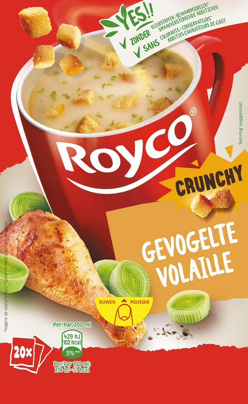Royco Minute Soup gevogelte met croutons, pak van 20 zakjes 8 stuks, OfficeTown