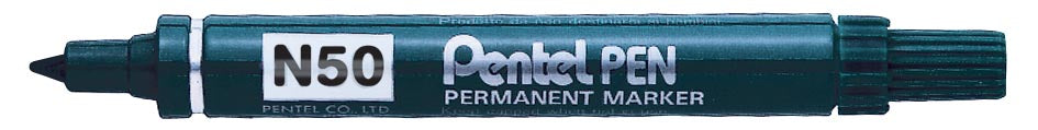 Pentel merkstift Pen N50 blauw met aluminium houder