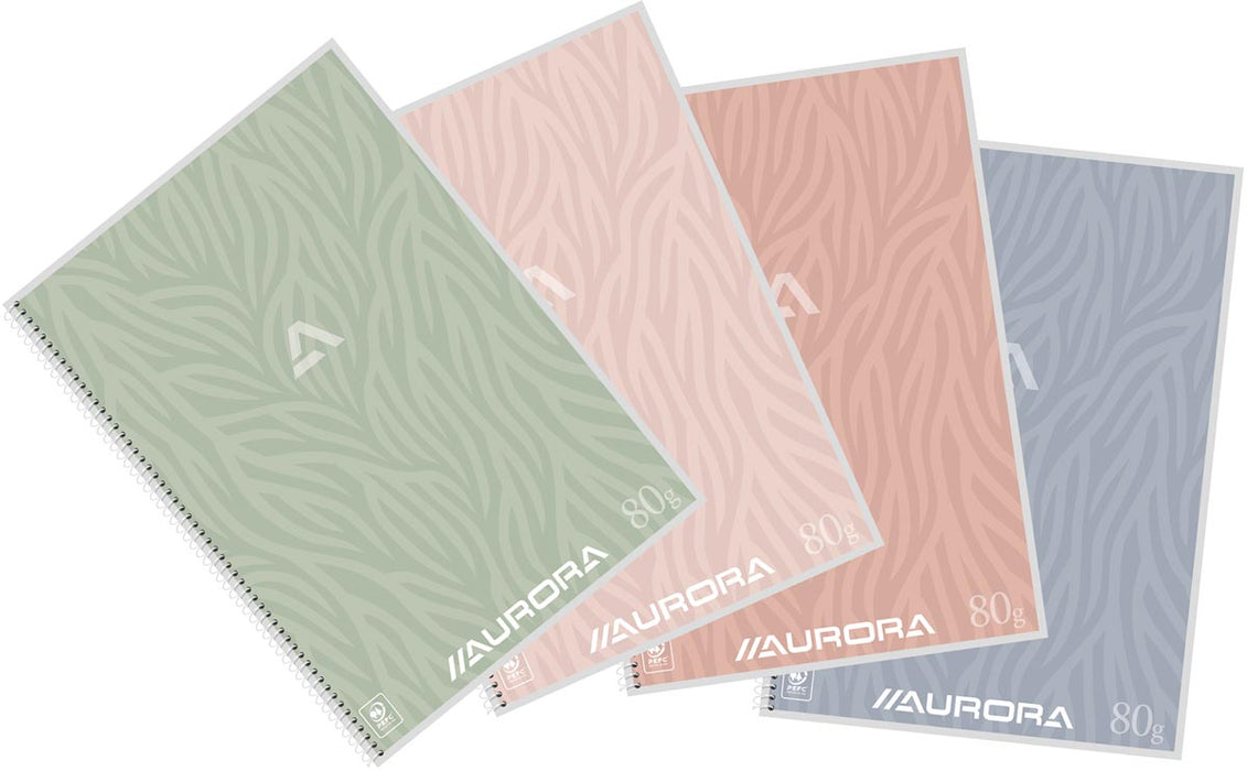 Aurora Writing 80 Design spiraalschrift, ft A4, 120 bladzijden, gelijnd 10 stuks, OfficeTown