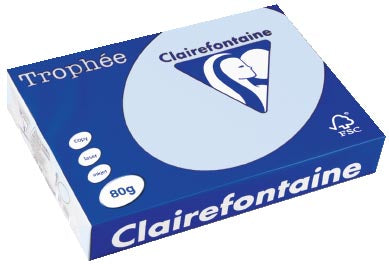 Clairefontaine Trophée gekleurd papier, A4, 80 g, 500 vel, azuurblauw 5 stuks, OfficeTown