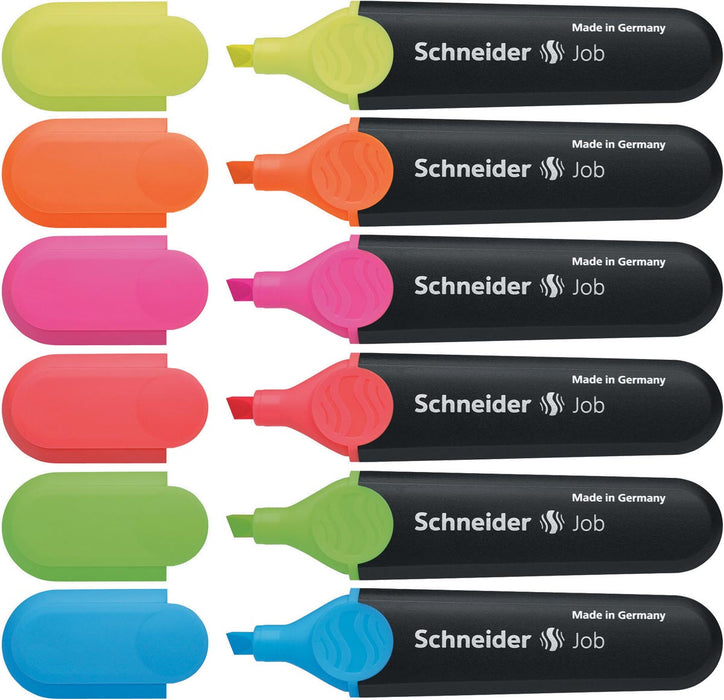Schneider highlighter Job 150, etui met 6 stuks in verschillende kleuren