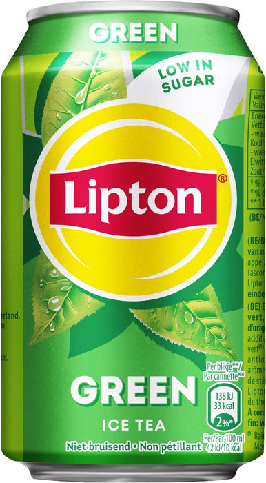 Lipton Ice Tea Green, 33 cl blik, 24 stuks in pak met statiegeld