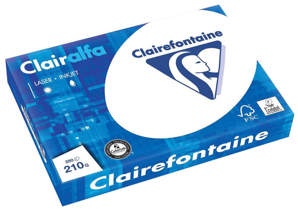 Clairefontaine Clairalfa presentatiepapier A3, 210 g, pak van 250 vel 4 stuks