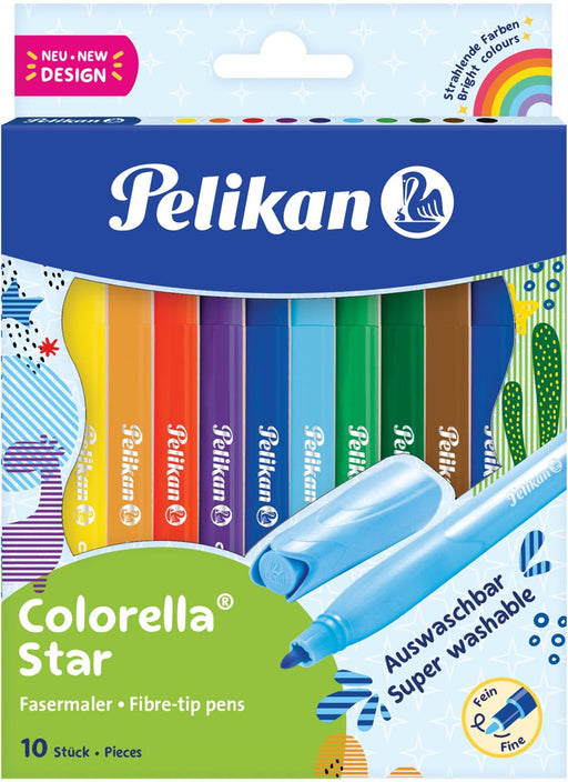 Pelikan viltstift Colorella Star 10 stiften in kartonnen ophangdoosje 10 stuks, OfficeTown