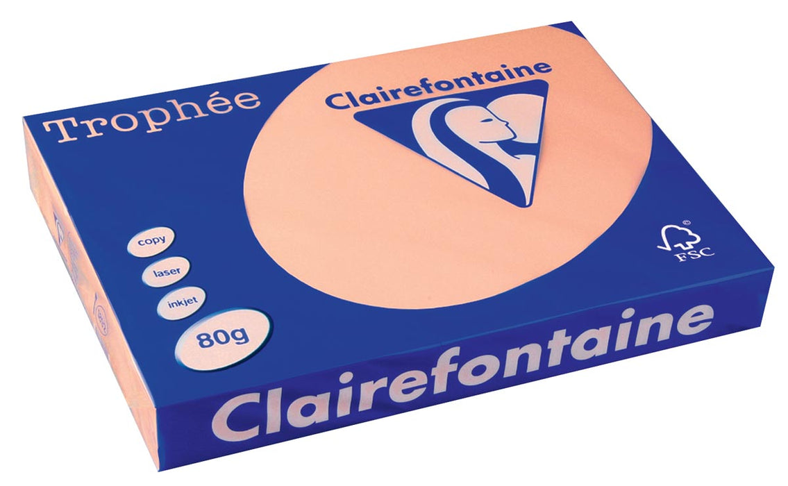 Clairefontaine Trophée Pastel A3, 80 g, 500 vellen, zalmkleurig papier