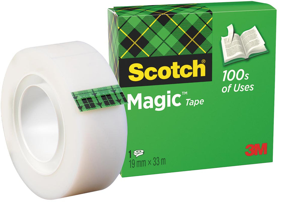Scotch plakband Magic Tape ft 19 mm x 33 m - Onzichtbare en duurzame kantoortape