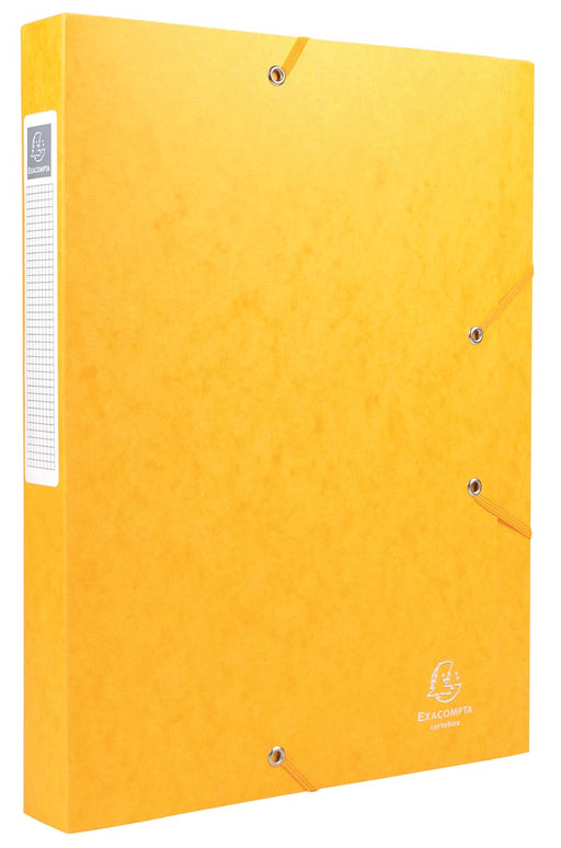 Exacompta Elastobox Cartobox rug van 4 cm, geel, kwaliteit 7/10e 10 stuks, OfficeTown