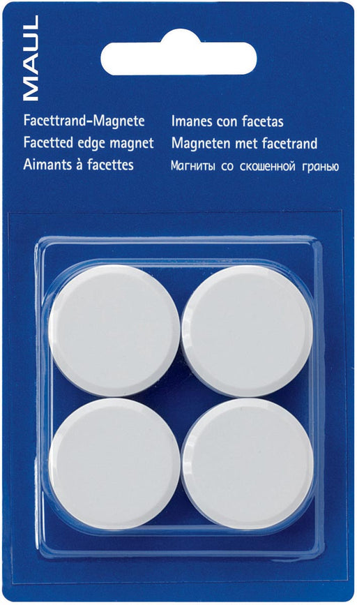 MAUL magneet Solid 32mm trekkracht  800gr blister 4 wit 12 stuks, OfficeTown