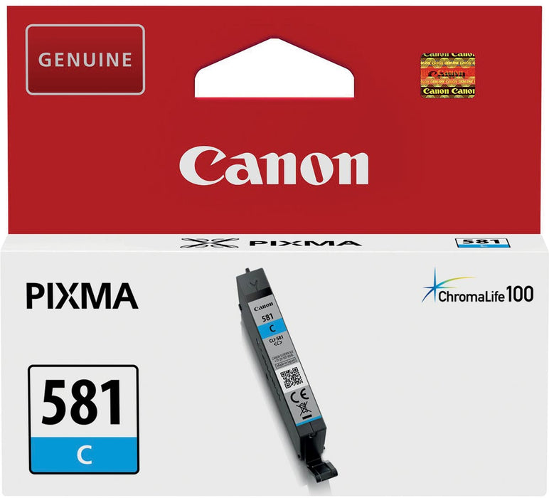 Canon inktcartridge CLI-581C, 259 pagina's, OEM 2103C001, cyaan