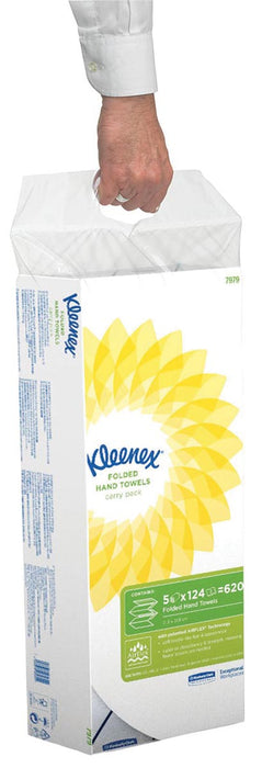 Kleenex papieren handdoeken Ultra, intergevouwen, 2-laags, 124 vellen, pak van 5 stuks 6 stuks, OfficeTown