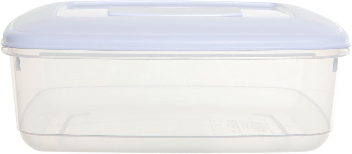 Versehoudcontainer rechthoekig 2 liter, transparant met wit deksel