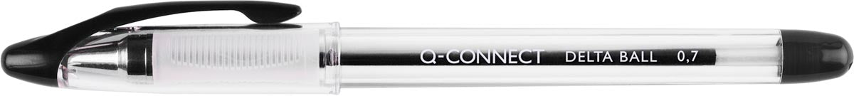 Q-CONNECT Delta balpen, 0,7 mm, medium zwart met rubberen grip