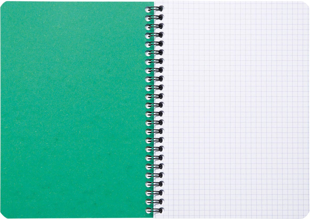 Clairefontaine FOREVER spiraalschrift, gerecycled, A5, 90g, 120 pagina's, geruit 5 mm, groen 5 stuks