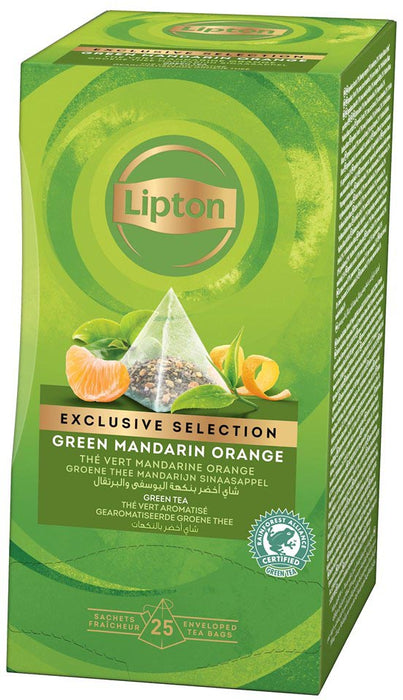 Lipton thee Exclusieve Selectie, groene thee met mandarijn sinaasappel, 25 zakjes