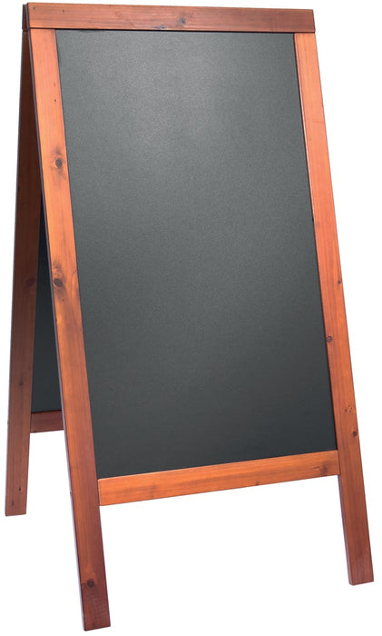 Securit krijtbord Woody mahonie 70 x 125 cm met gelakte afwerking