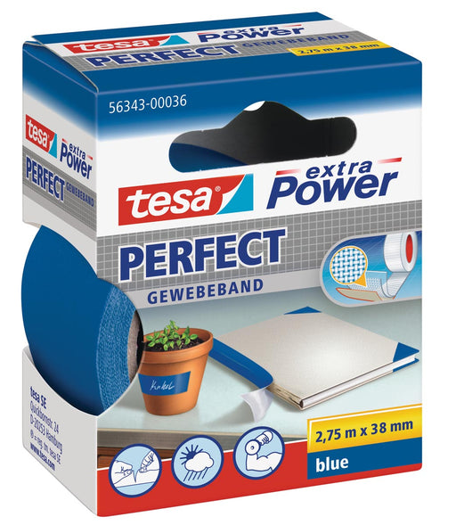Tesa extra Power Perfect, ft 38 mm x 2,75 m, blauw 6 stuks, OfficeTown