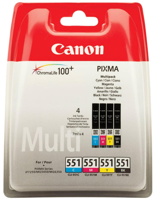 Canon inktcartridge CLI-551, 300-500 pagina's, OEM 6509B008, 4 kleuren