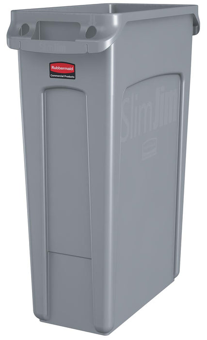 Rubbermaid vuilnisbak Slim Jim, 87 liter, grijs met efficiënte vorm en grootte
