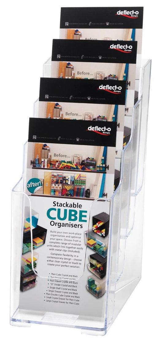 Deflecto folderhouder ft 1/3 A4, 4 opbergvakken - OfficeTown