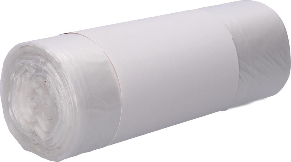 Deiss afvalzakken, 60 - 70 l, transparant, HDPE, 50 stuksrol met 80% gerecycled materiaal - OfficeTown
