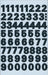 Avery Etiketten cijfers en letters 0-9, 2 blad, zwart, waterbestendige folie 10 stuks, OfficeTown
