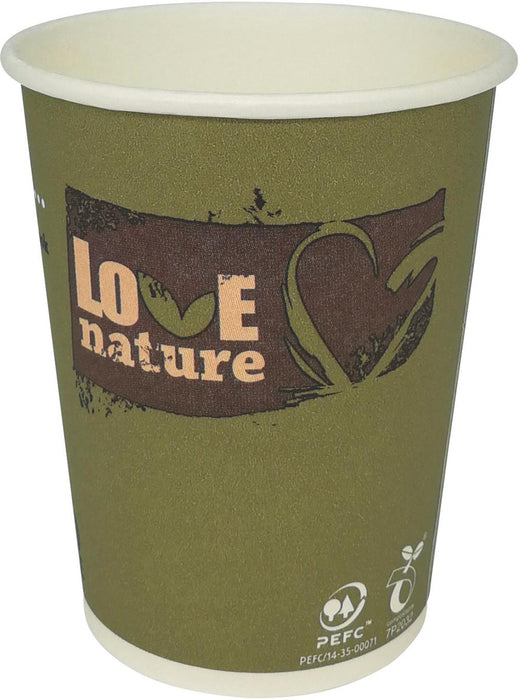Drinkbeker van karton Love Nature, 200 ml, verpakking van 50 stuks - OfficeTown