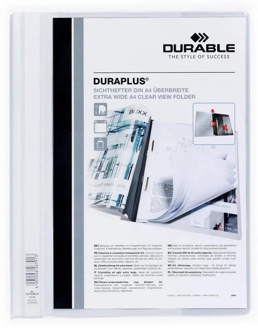 Duurzame personaliseerbare snelhechtermap Duraplus wit - OfficeTown