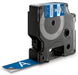Dymo RHINO vinyltape 19 mm, wit op blauw - OfficeTown