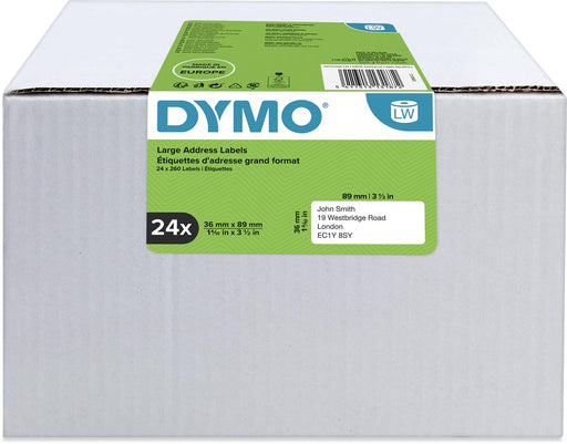 Dymo Waardepakket: etiketten LabelWriter ft 89 x 36 mm, wit, doos van 24 x 260 etiketten - OfficeTown