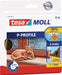 Tesa Moll Classic tochtstrip P-profiel, 6 m, bruin 10 stuks, OfficeTown