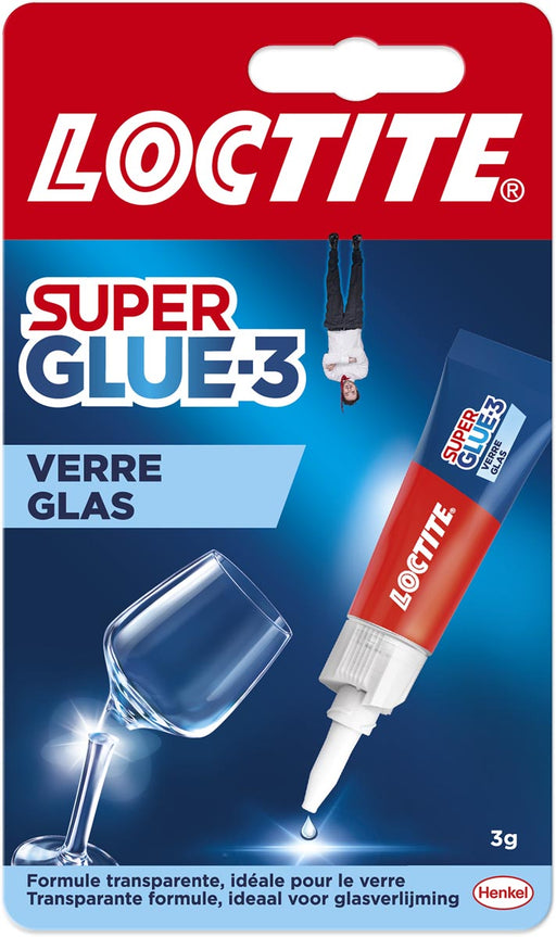 Loctite secondelijm Super Glue Glas, 3 g, op blister 12 stuks, OfficeTown