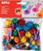 Apli pompons, zakje met 78 stuks in geassorteerde glitter kleuren 5 stuks, OfficeTown