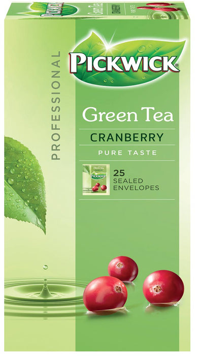 Pickwick thee, groene thee Cranberry, pak van 25 zakjes
