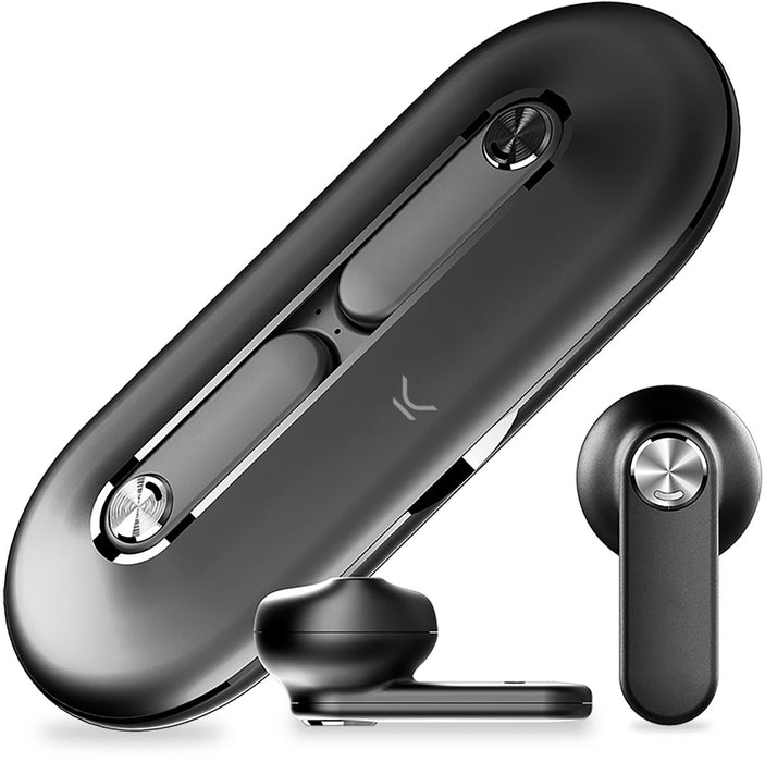 Ksix Premium draadloze Bluetooth oortjes Leaf met oplaadstation, in het zwart